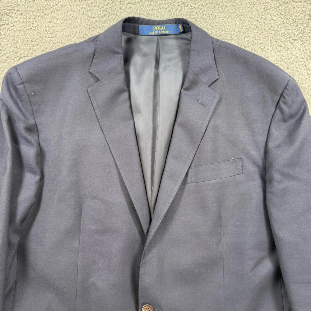 Polo Ralph Lauren Men‎ Navy Wool Blend Blazer Suit Jacket Sport Coat 44R